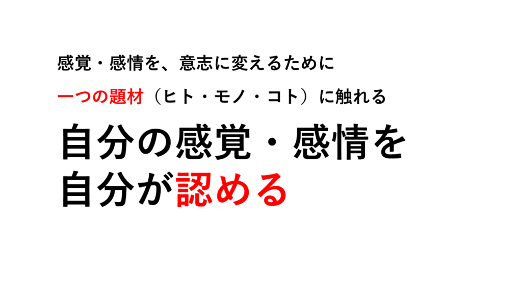 感覚や感情を意志に変える方法を示したスライド